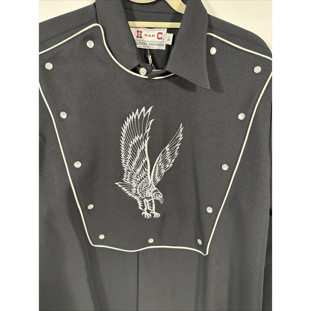 NWT H Bar C California Ranchwear Eagle Bib Mens 16 1/2 Pearl Snaps L/S G2 - Picture 2 of 8
